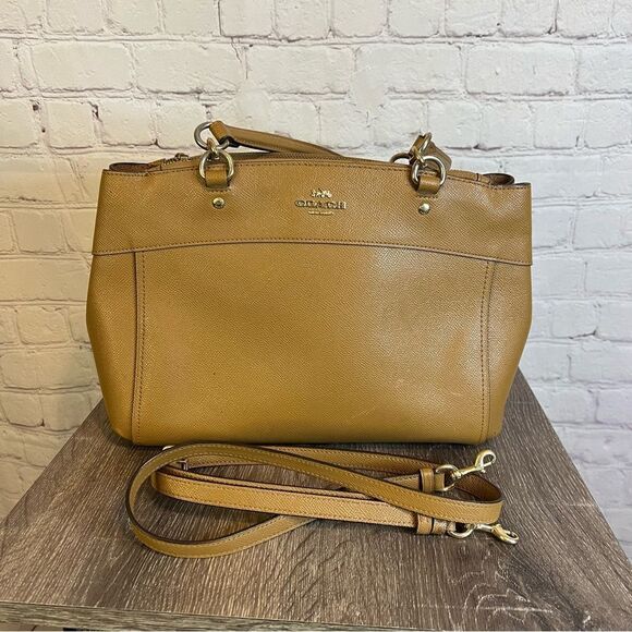 Cognac leather COACH handbag - Picture 1 of 8